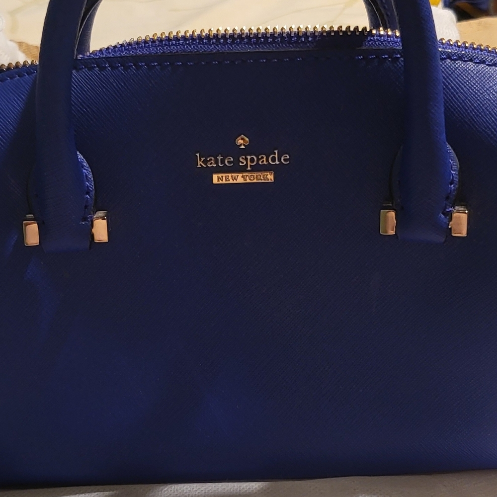 Kate Spade Blue Satchel with Gold-Tone Hardware